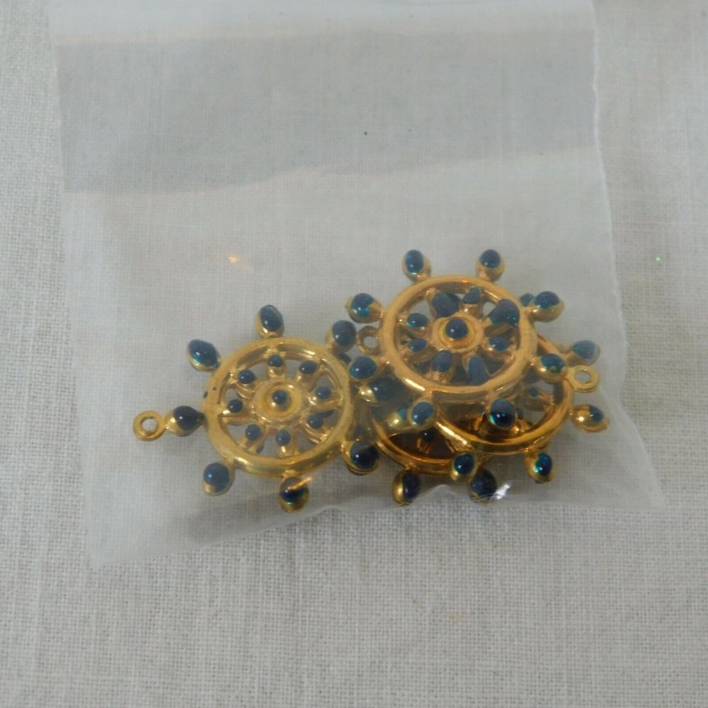 Blue Beads Mixed 8 Packs Round Teardrop Oval Wheels Solid Stripe Faceted Various - Picture 4 of 9